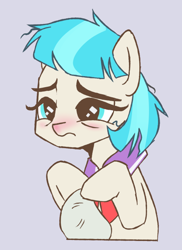 Size: 546x749 | Tagged: safe, artist:ivyredmond, coco pommel, earth pony, pony, cute, female, mare, sick, solo