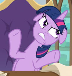 Size: 780x826 | Tagged: safe, screencap, twilight sparkle, twilight sparkle (alicorn), alicorn, pony, the beginning of the end, annoyed, cropped, floppy ears, madorable, sitting, solo, teeth