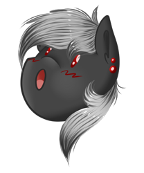 Size: 500x600 | Tagged: safe, artist:luriel maelstrom, oc, oc:luriel maelstrom, pony, blushing, detailed hair, emoji, open mouth, piercing, silly, silly face, surprised, surprised face