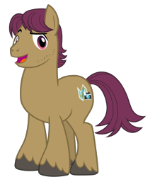 Size: 2800x3200 | Tagged: safe, alternate version, artist:cheezedoodle96, snap shutter, pony, the last crusade, .svg available, hat, looking at you, male, missing accessory, nudity, open mouth, raised eyebrow, simple background, smiling, solo, stallion, svg, transparent background, vector