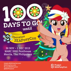 Size: 1639x1625 | Tagged: safe, artist:jhayarr23, oc, oc:pearl shine, pony, 100, christmas, countdown, holiday, philippines, project seaponycon