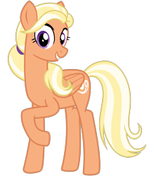 Size: 2800x3200 | Tagged: safe, alternate version, artist:cheezedoodle96, mane allgood, pegasus, pony, the last crusade, .svg available, female, looking at you, mare, missing accessory, raised hoof, simple background, smiling, solo, svg, transparent background, vector