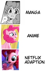 Size: 1000x1500 | Tagged: safe, artist:ponekitt, derpibooru import, seven seas, pinkie pie, earth pony, pony, hello pinkie pie, my little pony: the manga, meme, netflix, netflix adaptation