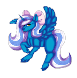 Size: 1024x1028 | Tagged: safe, artist:orchidcrystal, oc, oc:fleurbelle, alicorn, pony, :p, alicorn oc, bow, cute, female, golden eyes, hair bow, mare, tongue out