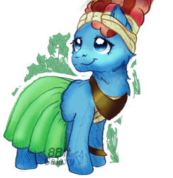 Size: 1411x1448 | Tagged: safe, artist:8bitgalaxy, meadowbrook, earth pony, pony, abstract background, cheek fluff, chest fluff, female, flower, mare, neck fluff