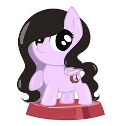 Size: 1000x1020 | Tagged: safe, artist:nekoremilia1, oc, oc only, oc:chia scarlet, pony, undead, vampire, vampony, chibi, cute, female, figure, mare, pocket ponies, simple background, solo, transparent background