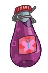 Size: 641x964 | Tagged: safe, artist:cazra, butterfly, fallout equestria, bottle, healing potion, health potion, ministry of peace, no pony, object, potion, simple background, transparent background, vector