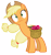 Size: 5869x6250 | Tagged: safe, artist:estories, derpibooru import, applejack, earth pony, pony, absurd resolution, apple, basket, derp, food, hat, shrunken pupils, simple background, solo, transparent background, vector