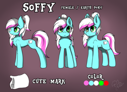 Size: 1800x1300 | Tagged: safe, artist:llhopell, oc, oc only, oc:soffy, pony, female, reference sheet, simple background, solo