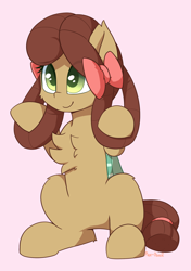 Size: 1394x1977 | Tagged: safe, artist:puetsua, yona, pony, she's all yak, bow, chest fluff, cute, female, monkey swings, ponified, pony yona, simple background, solo, species swap, yonadorable