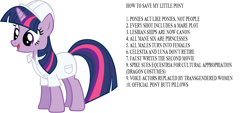 Size: 10608x4808 | Tagged: safe, artist:richhap, edit, twilight sparkle, unicorn twilight, unicorn, absurd resolution, clothes, female, hard hat, lab coat, lauren faust, lesbian, misspelling, op is a cuck, op is trying too hard, plot, simple background, solo, text, vector, white background