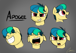 Size: 2833x2001 | Tagged: safe, artist:oinktweetstudios, oc, oc only, oc:apogee, pegasus, pony, big grin, emotions, expressions, eyes closed, female, filly, floppy ears, grin, open mouth, smiling, solo