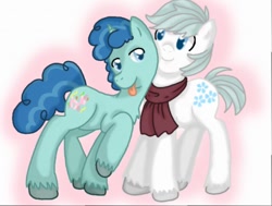 Size: 512x387 | Tagged: safe, artist:seths-girl, double diamond, party favor, earth pony, pony, unicorn, gay, male, partydiamond, shipping, stallion, tongue out