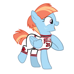 Size: 1536x1536 | Tagged: safe, artist:motownwarrior01, windy whistles, pony, basketball, chicago bulls, clothes, jersey, nba, solo