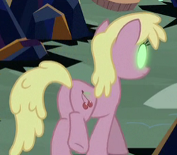 Size: 260x229 | Tagged: safe, screencap, cherry berry, pony, the beginning of the end, cropped, glowing eyes, plot, solo