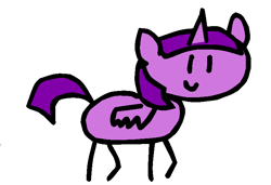 Size: 743x509 | Tagged: safe, artist:nightshadowmlp, artist:round trip, twilight sparkle, twilight sparkle (alicorn), alicorn, pony, in a nutshell, female, mare, ms paint, simple background, smiling, solo, transparent background, twinkle sprinkle