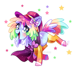 Size: 800x800 | Tagged: safe, artist:ipun, oc, earth pony, pony, deviantart watermark, female, mare, obtrusive watermark, rainbow hair, simple background, solo, transparent background, watermark