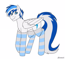 Size: 5000x4498 | Tagged: safe, artist:neoncel, oc, oc only, pegasus, pony, clothes, simple background, socks, solo, striped socks, white background