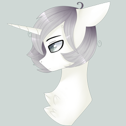 Size: 5000x5000 | Tagged: safe, artist:tayzipumpqueen, oc, oc only, oc:whisper, pony, unicorn, bust, chest fluff, commission, floppy ears, lidded eyes, male, short mane, simple background, solo, stallion