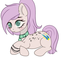 Size: 1714x1312 | Tagged: safe, artist:seona, oc, oc only, oc:astral comet, earth pony, pony, blushing, cute, lying down, prone, solo