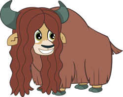 Size: 3595x2847 | Tagged: safe, artist:red4567, yona, yak, alternate hairstyle, cloven hooves, female, missing accessory, simple background, solo, transparent background, vector