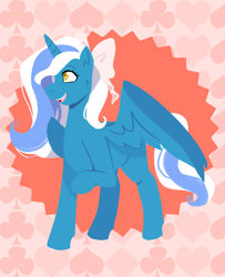 Size: 3321x4091 | Tagged: safe, artist:camos8a, oc, oc:fleurbelle, alicorn, pony, alicorn oc, bow, cute, female, hair bow, mare, wingding eyes