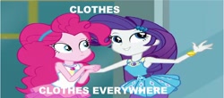 Size: 1280x561 | Tagged: safe, edit, edited screencap, screencap, pinkie pie, rarity, better together, equestria girls, super squad goals, geode of shielding, geode of sugar bombs, magical geodes, toy story, wrong aspect ratio, x x everywhere