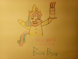 Size: 4160x3120 | Tagged: safe, bon bon, sweetie drops, pony, birthday clown bon bon, clown, namesake, star vs the forces of evil, this will end in death, this will end in tears, this will end in tears and/or death, this will not end well