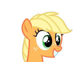 Size: 700x570 | Tagged: safe, artist:rainbow eevee, derpibooru import, applejack, earth pony, pony, bust, cute, female, filly, filly applejack, freckles, simple background, smiling, solo, transparent background, younger