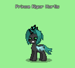 Size: 329x302 | Tagged: safe, oc, oc only, oc:prince rigor mortis, changeling, pony, pony town