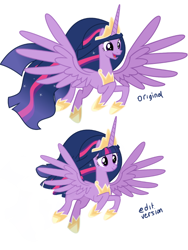 Size: 750x1000 | Tagged: safe, artist:snackcracklepop, edit, princess twilight 2.0, twilight sparkle, twilight sparkle (alicorn), alicorn, pony, the last problem, 1000 years in photoshop, simple background, white background