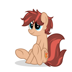 Size: 2500x2500 | Tagged: safe, artist:pizzamovies, oc, oc only, oc:cottonwood kindle, pony, male, simple background, sitting, smiling, solo, transparent background