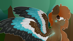 Size: 1920x1080 | Tagged: safe, artist:moonlightdisney5, oc, oc:maple festival, pegasus, pony, large wings, solo, wings