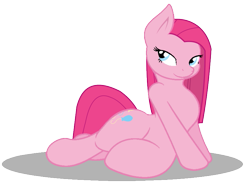 Size: 839x617 | Tagged: safe, artist:joey darkmeat, artist:megamastercj, derpibooru import, pinkie pie, earth pony, pony, bedroom eyes, chest fluff, female, lying down, mare, pinkamena diane pie, sexy, stupid sexy pinkie, thick, thighs, vector