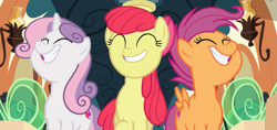 Size: 1163x548 | Tagged: safe, screencap, apple bloom, scootaloo, sweetie belle, earth pony, pegasus, pony, unicorn, growing up is hard to do, cute, cutie mark, cutie mark crusaders, older, older apple bloom, older cmc, older scootaloo, older sweetie belle, the cmc's cutie marks