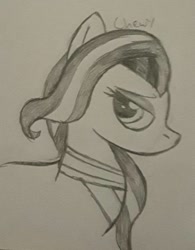 Size: 720x924 | Tagged: safe, artist:chewy-tartz, lighthoof, earth pony, pony, 2 4 6 greaaat, bust, clothes, female, mare, profile, sketch, solo, sweater, traditional art