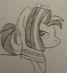 Size: 720x793 | Tagged: safe, artist:chewy-tartz, shimmy shake, earth pony, pony, 2 4 6 greaaat, bust, clothes, female, mare, profile, sketch, solo, sweater, traditional art