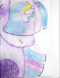 Size: 1024x1326 | Tagged: safe, artist:zevhara, twilight sparkle, twilight sparkle (alicorn), alicorn, pony, corrupted twilight sparkle, solo, traditional art