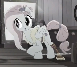 Size: 454x396 | Tagged: safe, screencap, kerfuffle, pony, rainbow roadtrip, amputee, cute, fufflebetes, prosthetic leg, prosthetic limb, prosthetics, solo