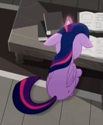 Size: 376x456 | Tagged: safe, screencap, twilight sparkle, twilight sparkle (alicorn), alicorn, pony, rainbow roadtrip, book, cropped, floppy ears, solo