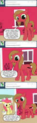 Size: 727x2404 | Tagged: safe, artist:loceri, apple bloom, oc, oc:pun, pony, ask, ask pun, bucket, female, mare