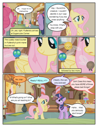 Size: 612x792 | Tagged: safe, artist:newbiespud, derpibooru import, edit, edited screencap, screencap, fluttershy, pinkie pie, twilight sparkle, unicorn twilight, earth pony, parasprite, pegasus, pony, unicorn, comic:friendship is dragons, swarm of the century, comic, dialogue, female, implied rainbow dash, implied rarity, mare, offscreen character, screencap comic, sitting, sugarcube corner