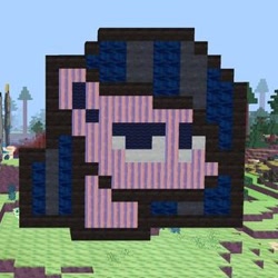 Size: 320x320 | Tagged: safe, artist:theanimefanz, derpibooru import, pinkie pie, earth pony, pony, alternate hairstyle, gothtober, minecraft, pinkamena diane pie, pixel art