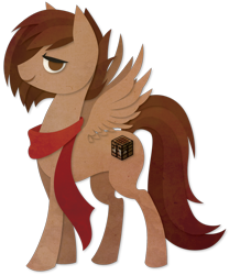 Size: 832x1000 | Tagged: safe, artist:sleepwalks, oc, pegasus, pony, clothes, minecraft, scarf, solo