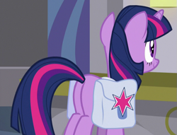 Size: 643x492 | Tagged: safe, screencap, twilight sparkle, unicorn twilight, pony, unicorn, the point of no return, butt, cropped, female, plot, saddle bag, solo, twibutt