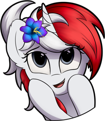 Size: 1219x1409 | Tagged: safe, artist:av-4, oc, oc only, oc:stock piston, pony, unicorn, flower, flower in hair, simple background, solo, transparent background