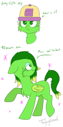 Size: 3000x6000 | Tagged: safe, artist:fajnyziomal, oc, oc only, oc:świstek, pegasus, plant pony, pony, comic:świstek, cheek fluff, chest fluff, comic, curly eyelashes, makeover, raised hoof, solo, sparkles