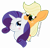 Size: 3624x3496 | Tagged: safe, artist:puperhamster, derpibooru import, applejack, rarity, earth pony, pony, unicorn, biting, blushing, cute, female, jackabetes, lesbian, raribetes, rarijack, shipping