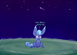 Size: 1280x922 | Tagged: safe, artist:heir-of-rick, oc, oc:sapphire lollipop, pony, female, hidden cane, mare, night, night sky, sky, solo