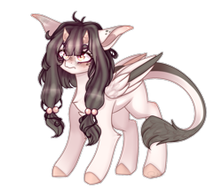 Size: 1129x962 | Tagged: safe, artist:honeybbear, oc, oc:emy, pegasus, pony, female, horns, mare, simple background, solo, transparent background